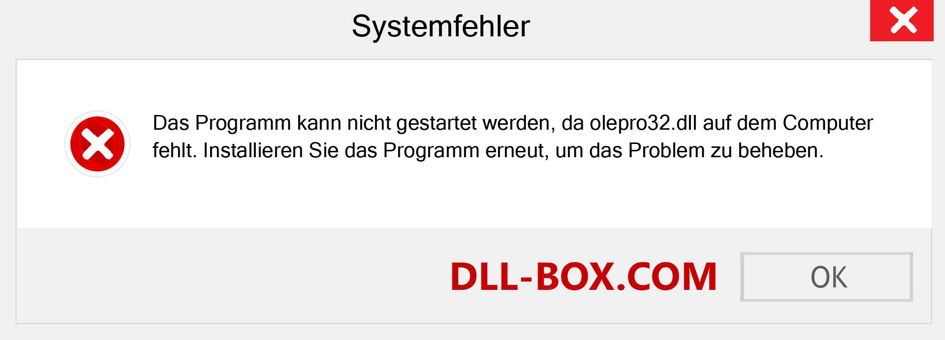 olepro32.dll-Datei fehlt?. Download für Windows 7, 8, 10 - Fix olepro32 dll Missing Error unter Windows, Fotos, Bildern