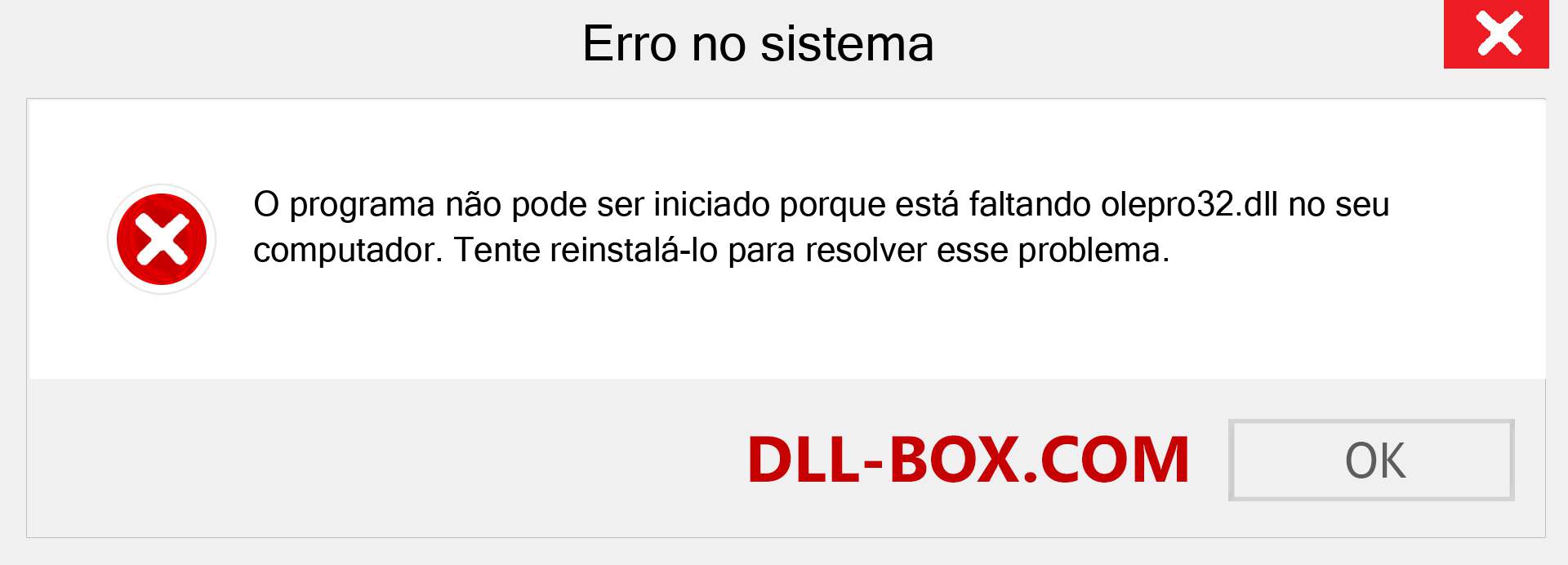 Arquivo olepro32.dll ausente ?. Download para Windows 7, 8, 10 - Correção de erro ausente olepro32 dll no Windows, fotos, imagens